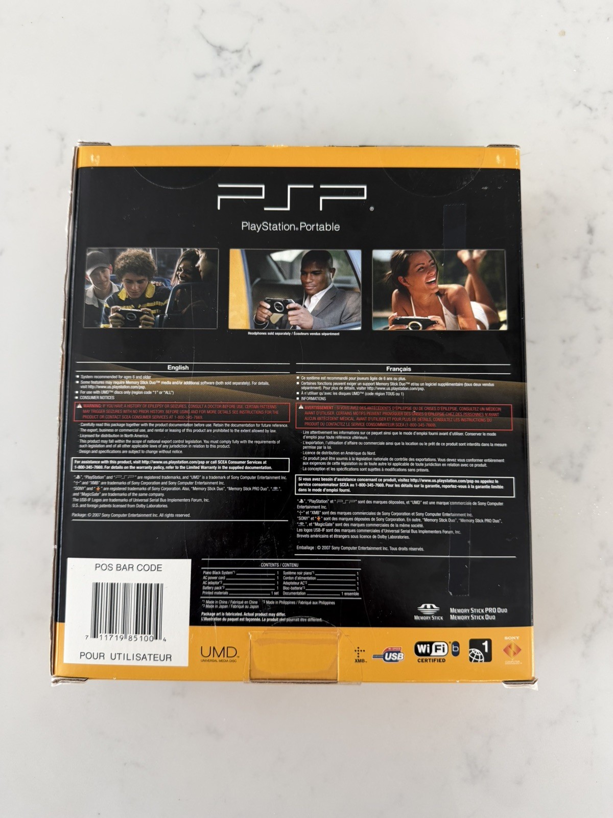 NEW SEALED Sony PSP-2001PB Piano Black Slim PlayStation Portable 2007 Core Pack
