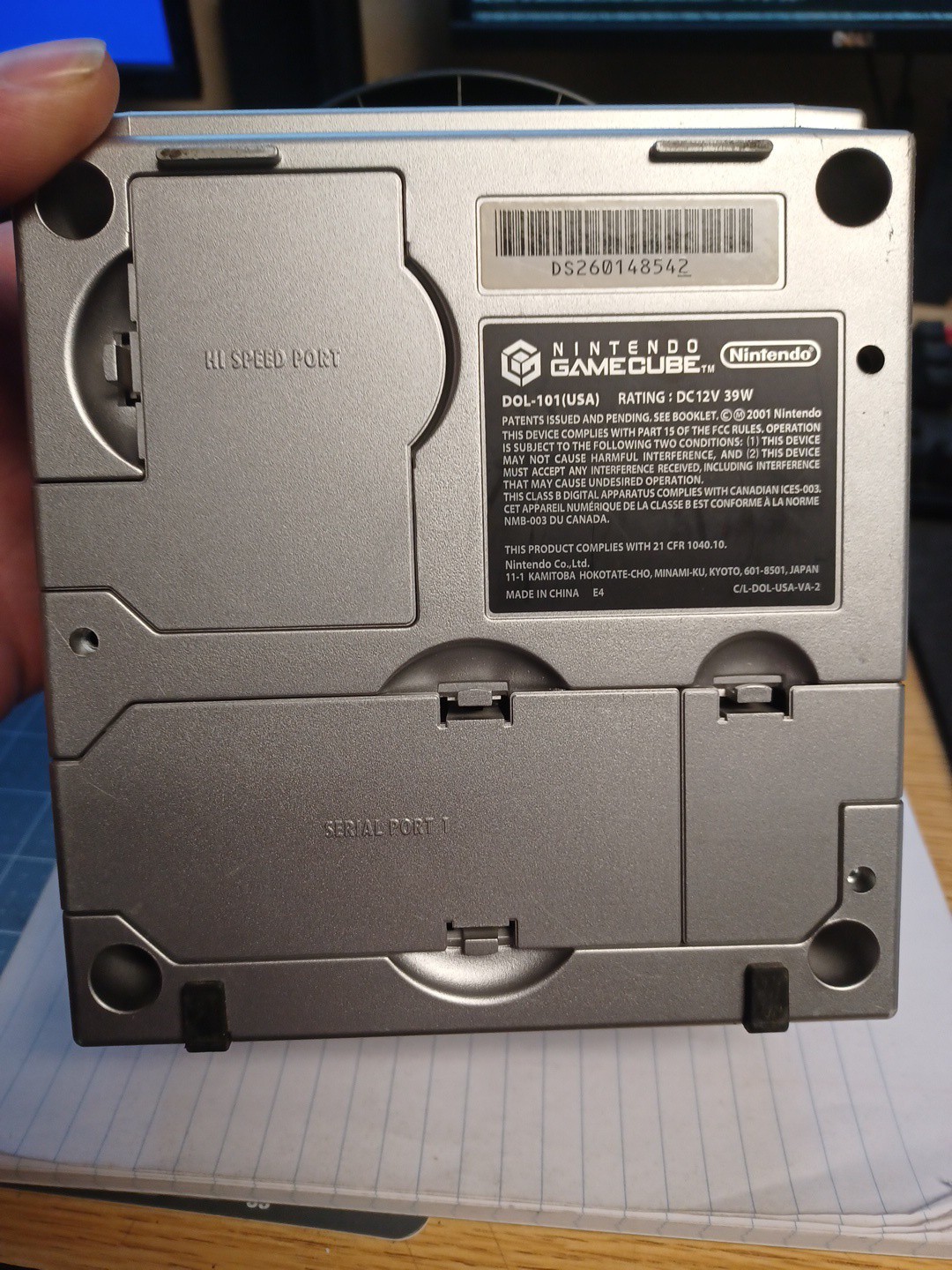 Nintendo GameCube Dol-101-Platinum Console-Disc Read Issue -For Parts Or Repair