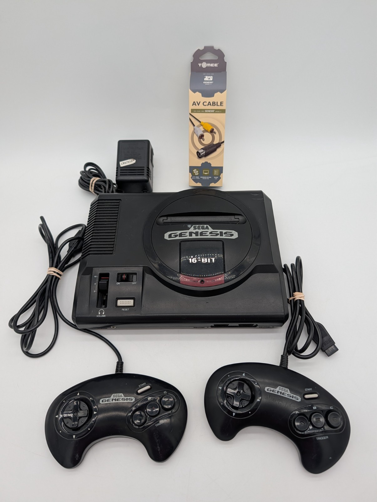 Sega Genesis Console 16-Bit MK-1601-22 Bundle w/ 2 Controllers, Power & AV Cable