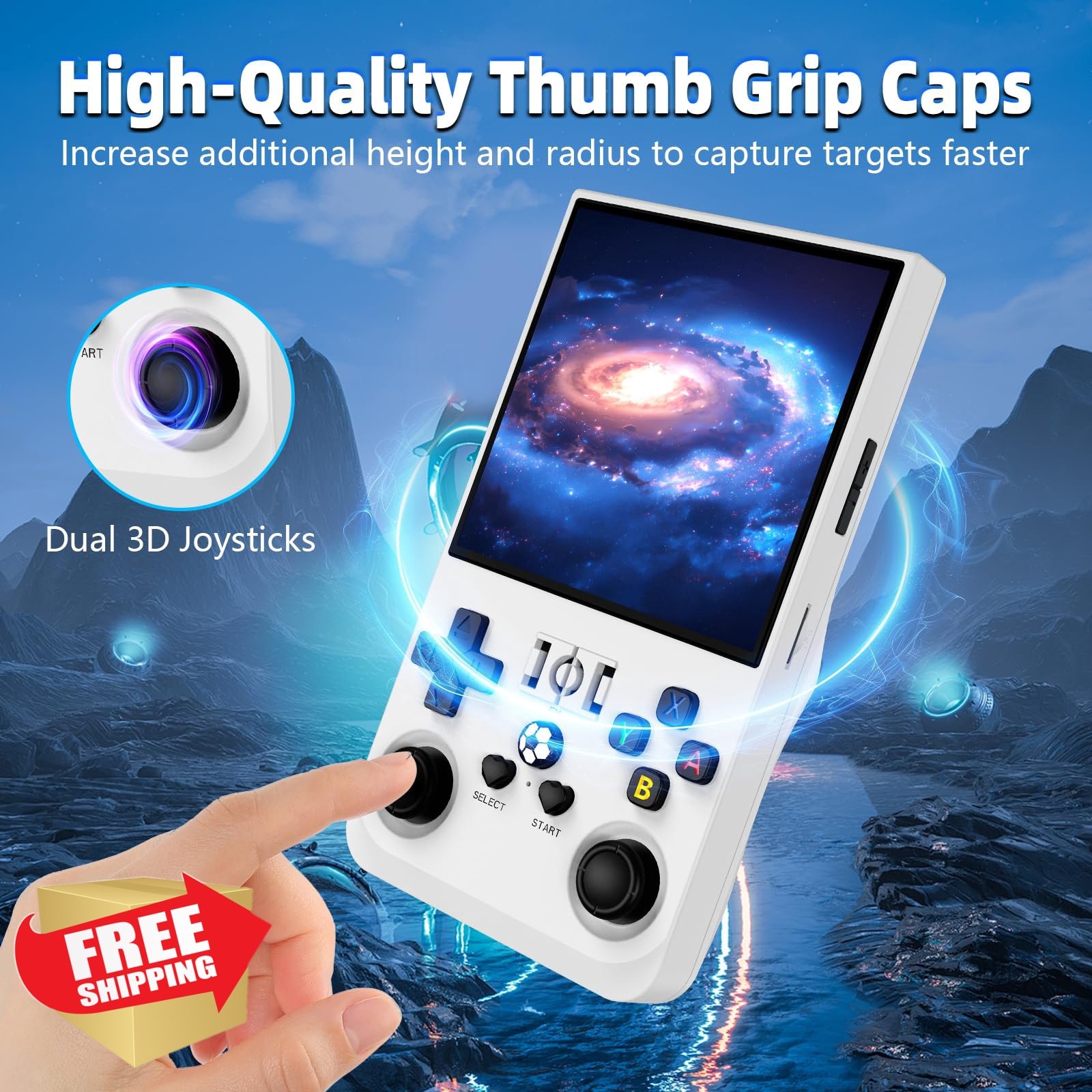 WDYQJE R36MAX Retro Handheld Game Console Pearl White 128gb