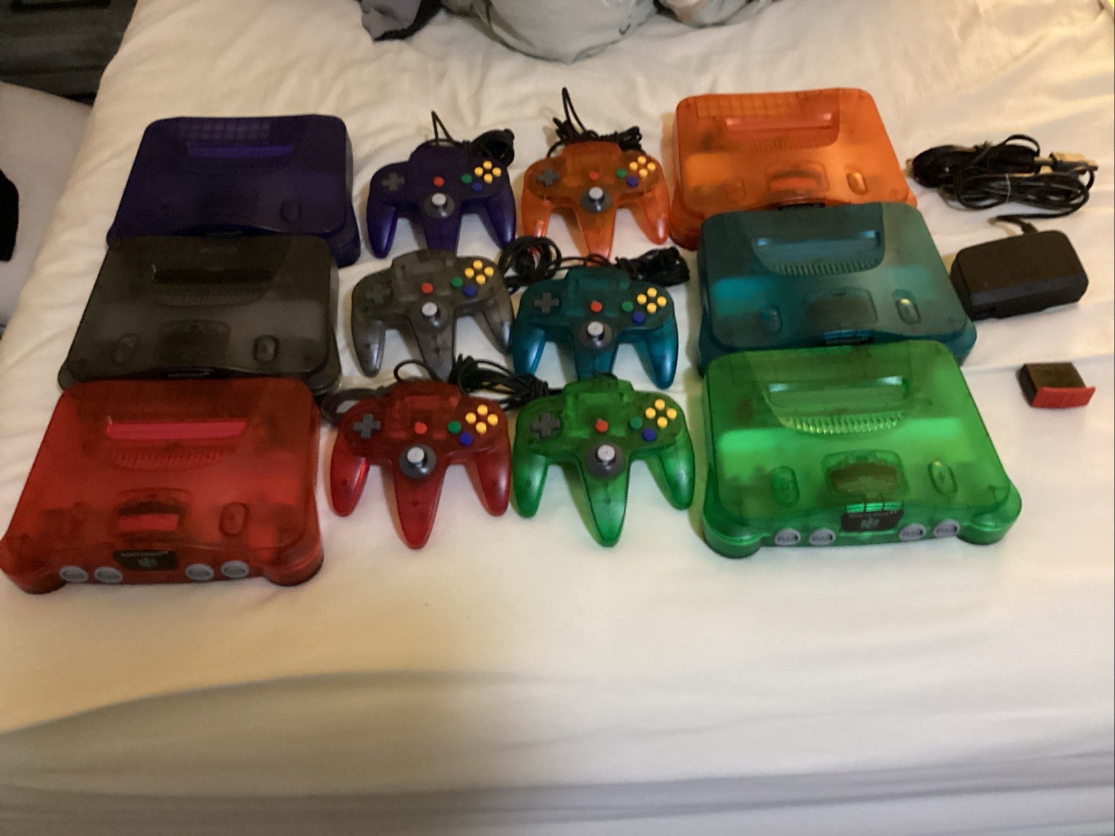 6 N64 Funtastic Systems W Controller Green Orange Watermellon Purple Blue Smoke