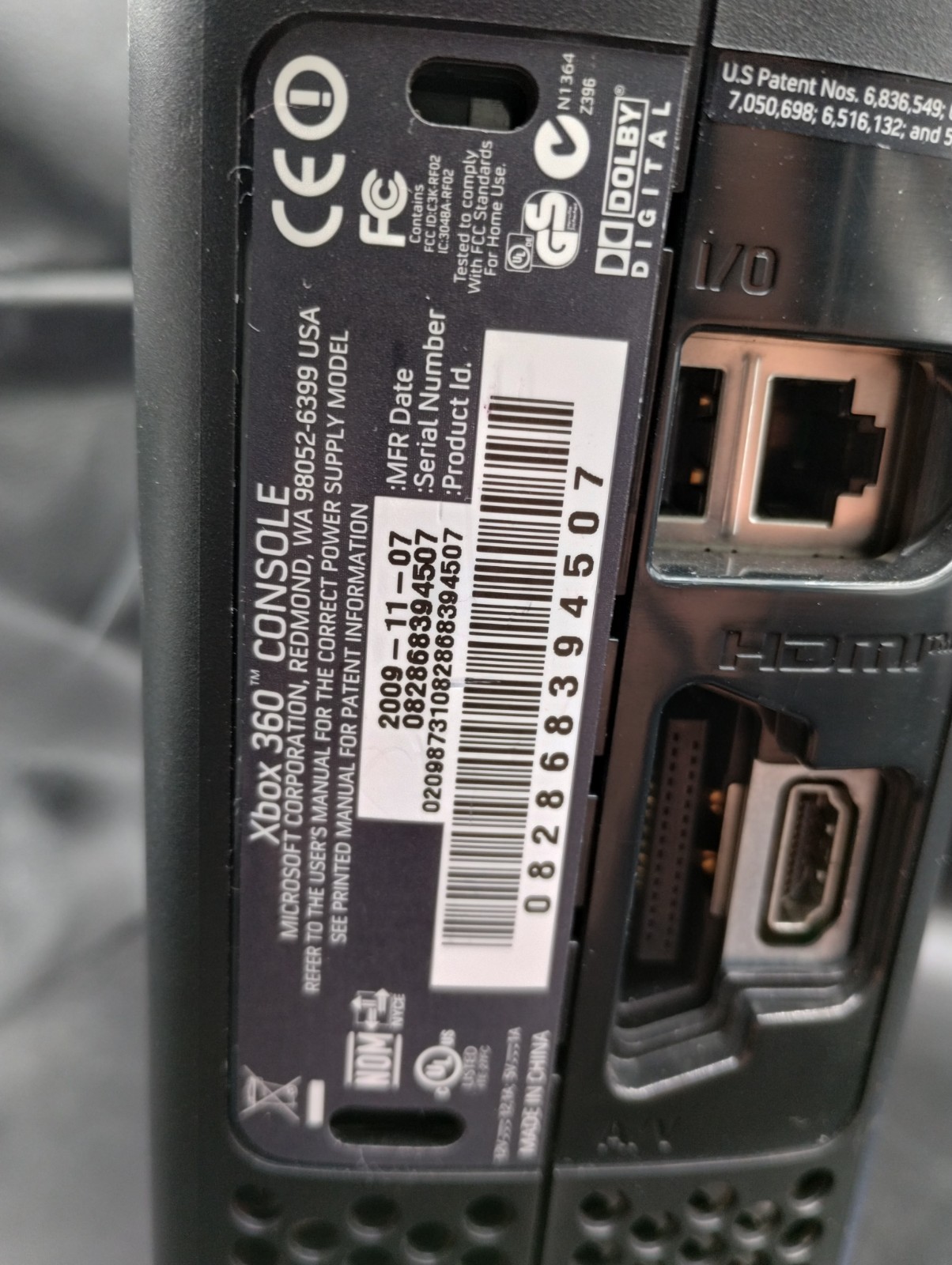 Xbox 360 Console With Power Cord