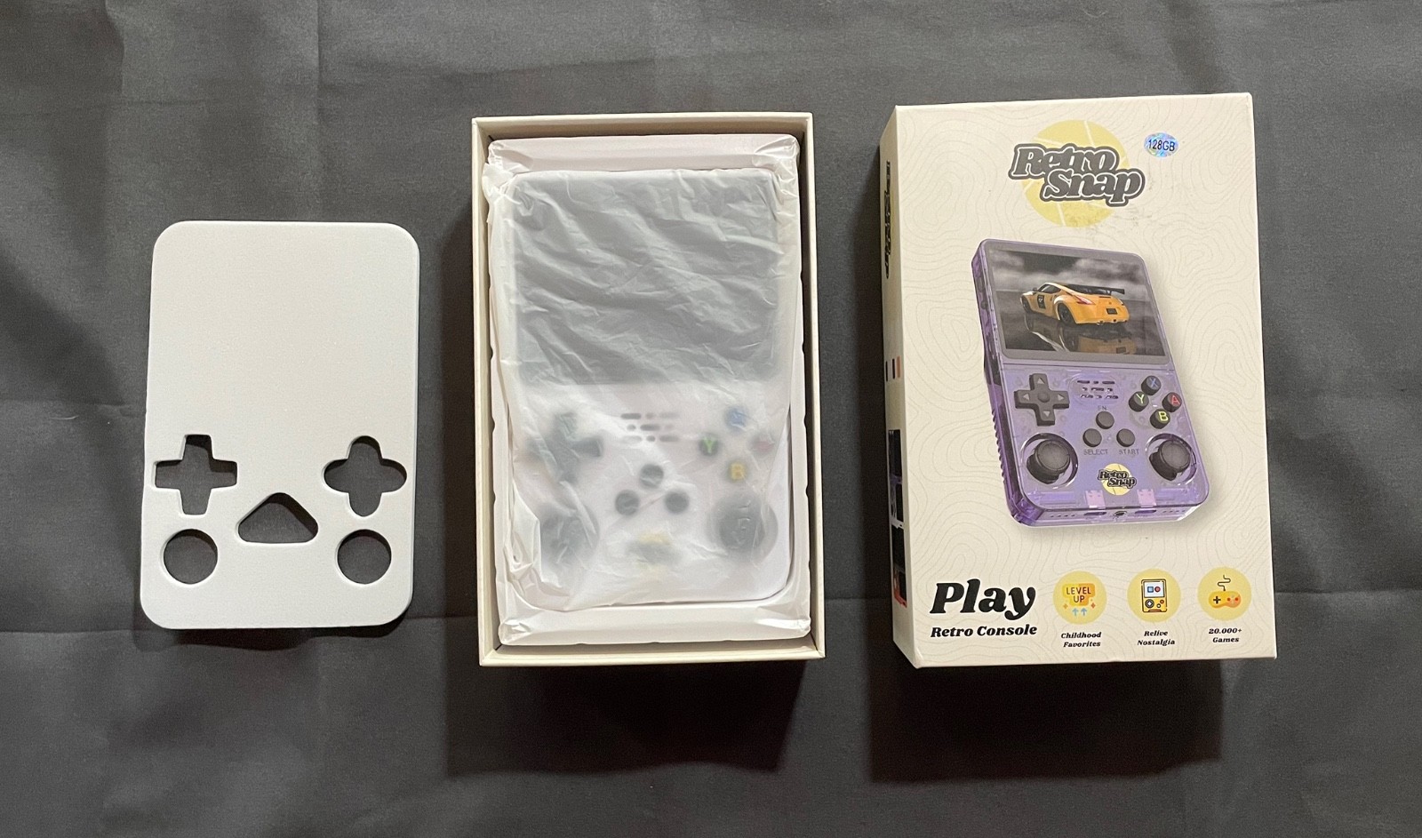 RetroSnap Handheld Console — LN, Mint Condition (White / 128GB / 40,000 Games)