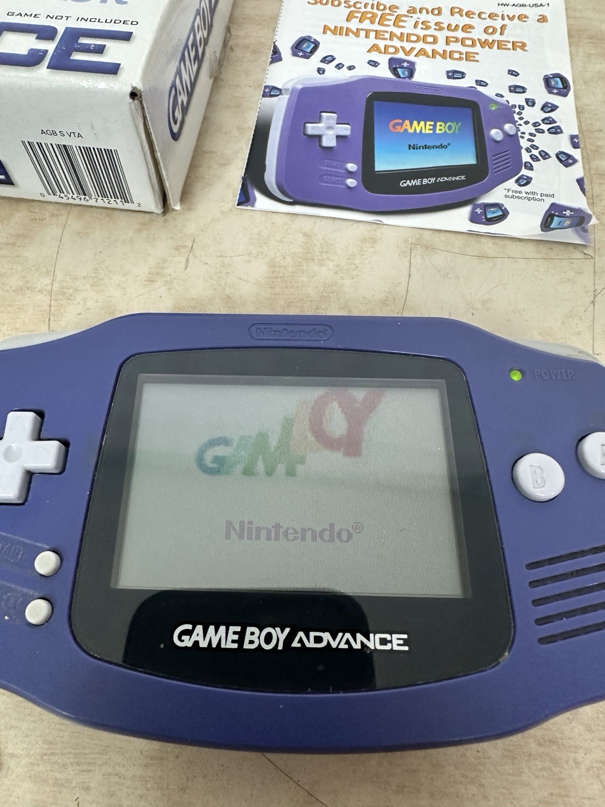 Nintendo Game Boy Advance AGB-001 Indigo Purple GBA Complete in Box CIB – WORKS!