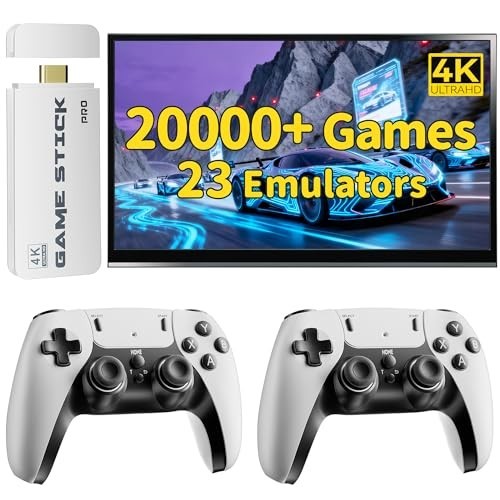 Retro Gaming Console with 20,000+ Games, 4K HDMI, Dual Wireless Controllers, 64G