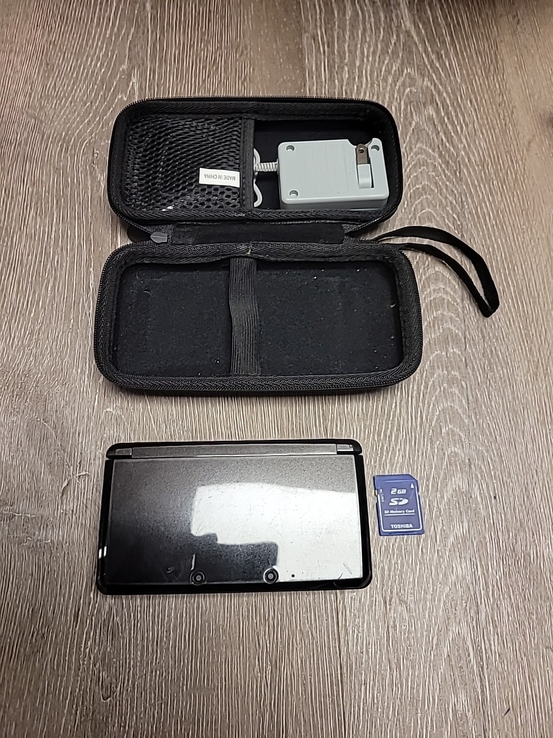 Operational check Nintendo 3DS console Cosmo Black with SD card & Case See Pics