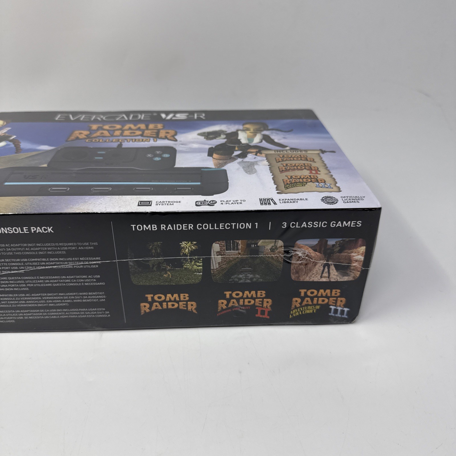 Limited Edition Blaze Evercade VS-R Console with Tomb Raider 1 2 & 3 New Sealed