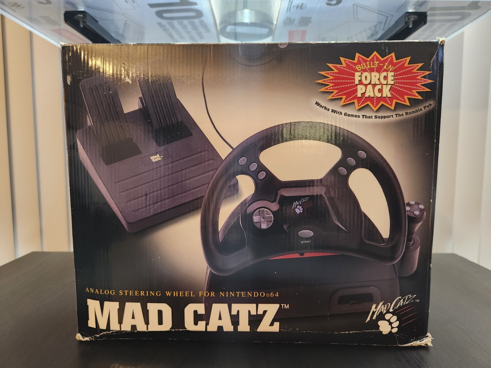 Open Used – Nintendo 64 – Mad Catz – Analog Steering Wheel w/ Force Pack – 1997
