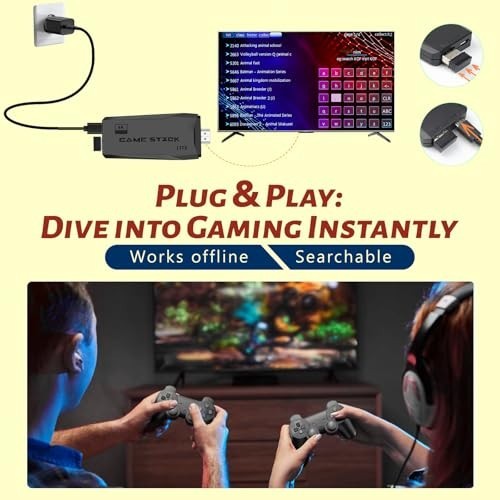 Retro Gaming Console 4K HDMI, 40,000+ Classic Games, Plug & Play, 2 Wireless Con