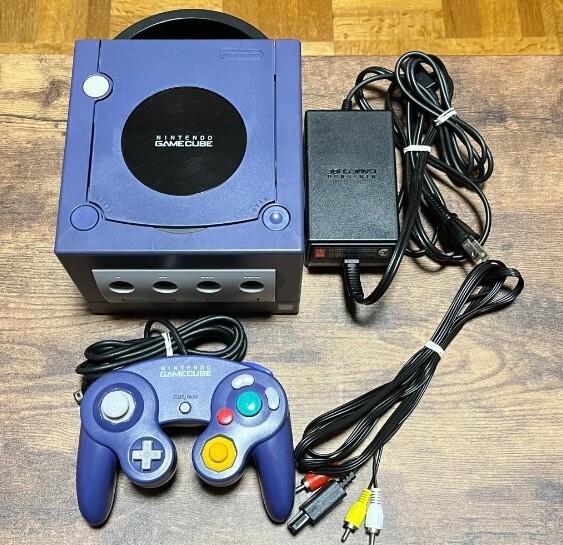 GameCube GC DOL-001 Violet Full Set Game Console Nintendo Tested , Free Ship