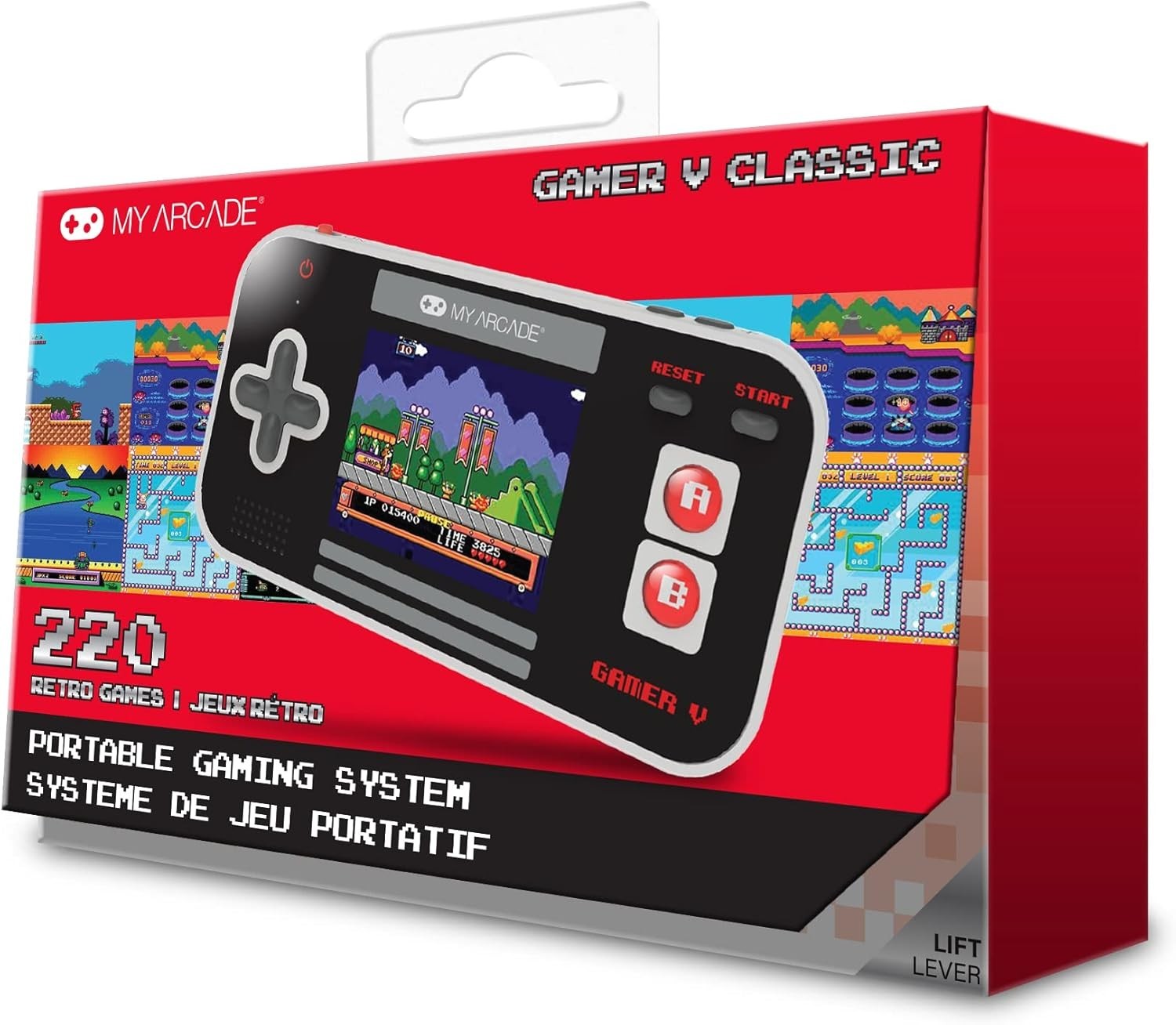 My Arcade Gamer V Classic-Red: Portable Gaming System /220 Retro Games/2.5″