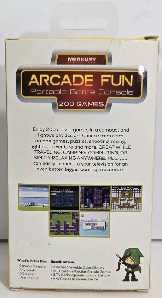 Merkury Innovations Arcade Fun Portable Gaming Console 200 Games