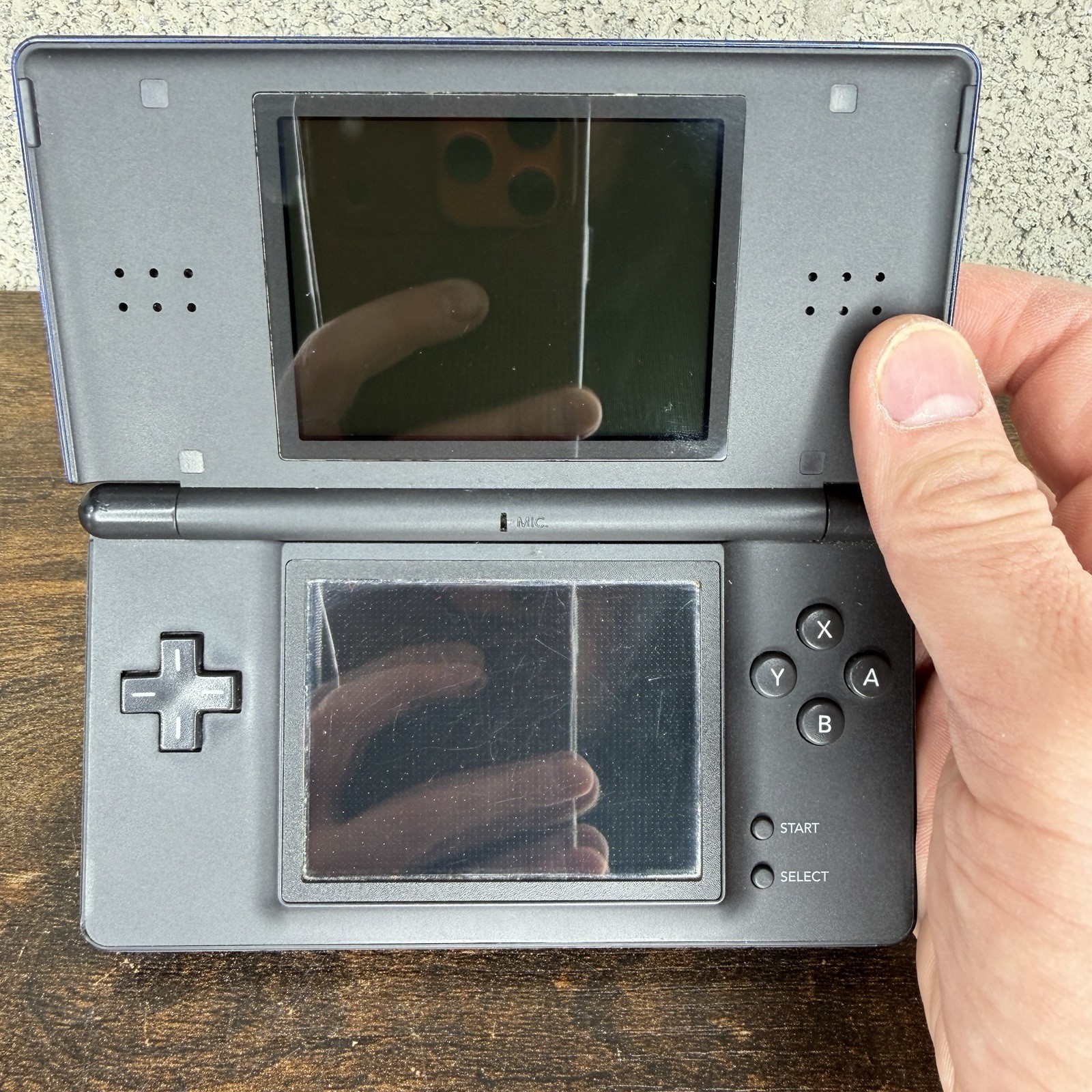 Nintendo DS Lite Handheld – Cobalt/Black w/ Charger + Stylus – Tested & Working