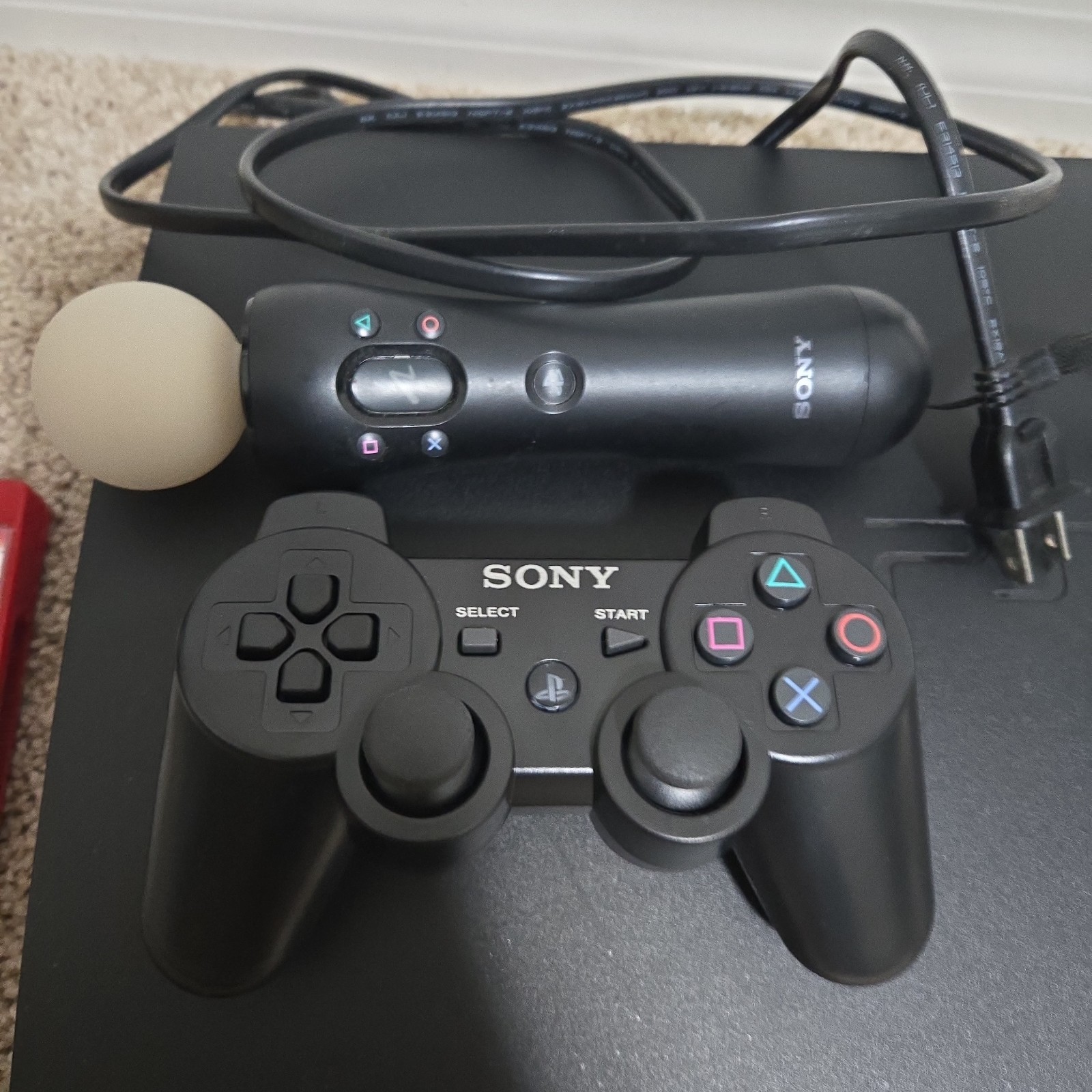 Sony PlayStation 3 PS3 CECH-3001A Home Console, Remotes & 2 Games Black Tested