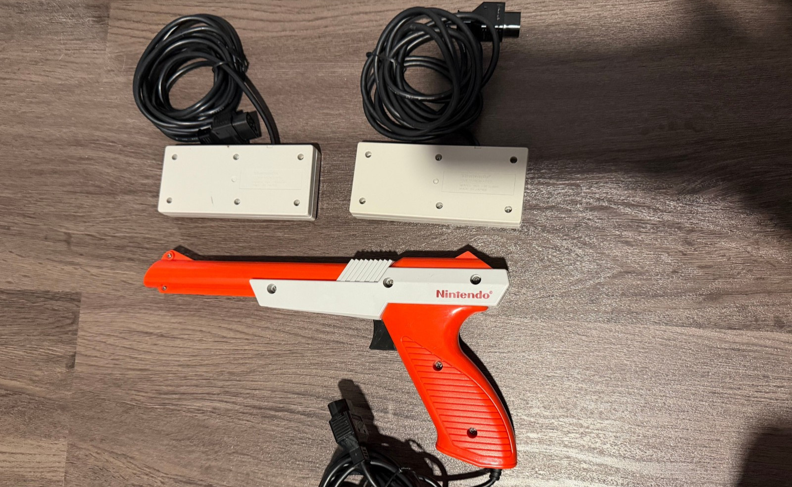 Original Nintendo NES Console, Recapped with Controllers and Zapper
