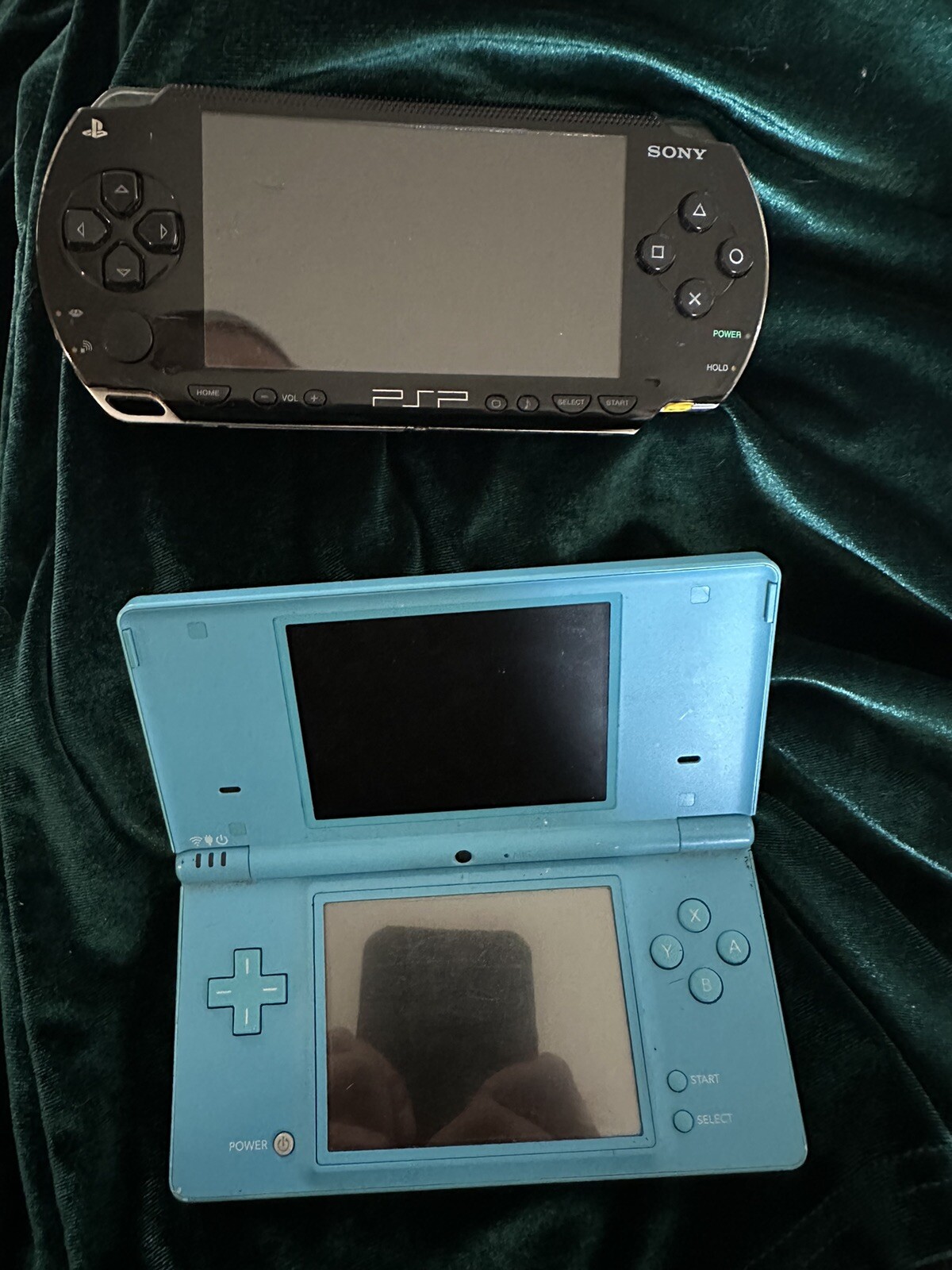 Nintendo DS Launch Edition Turquoise Blue Handheld And Sony PSP System Cordless