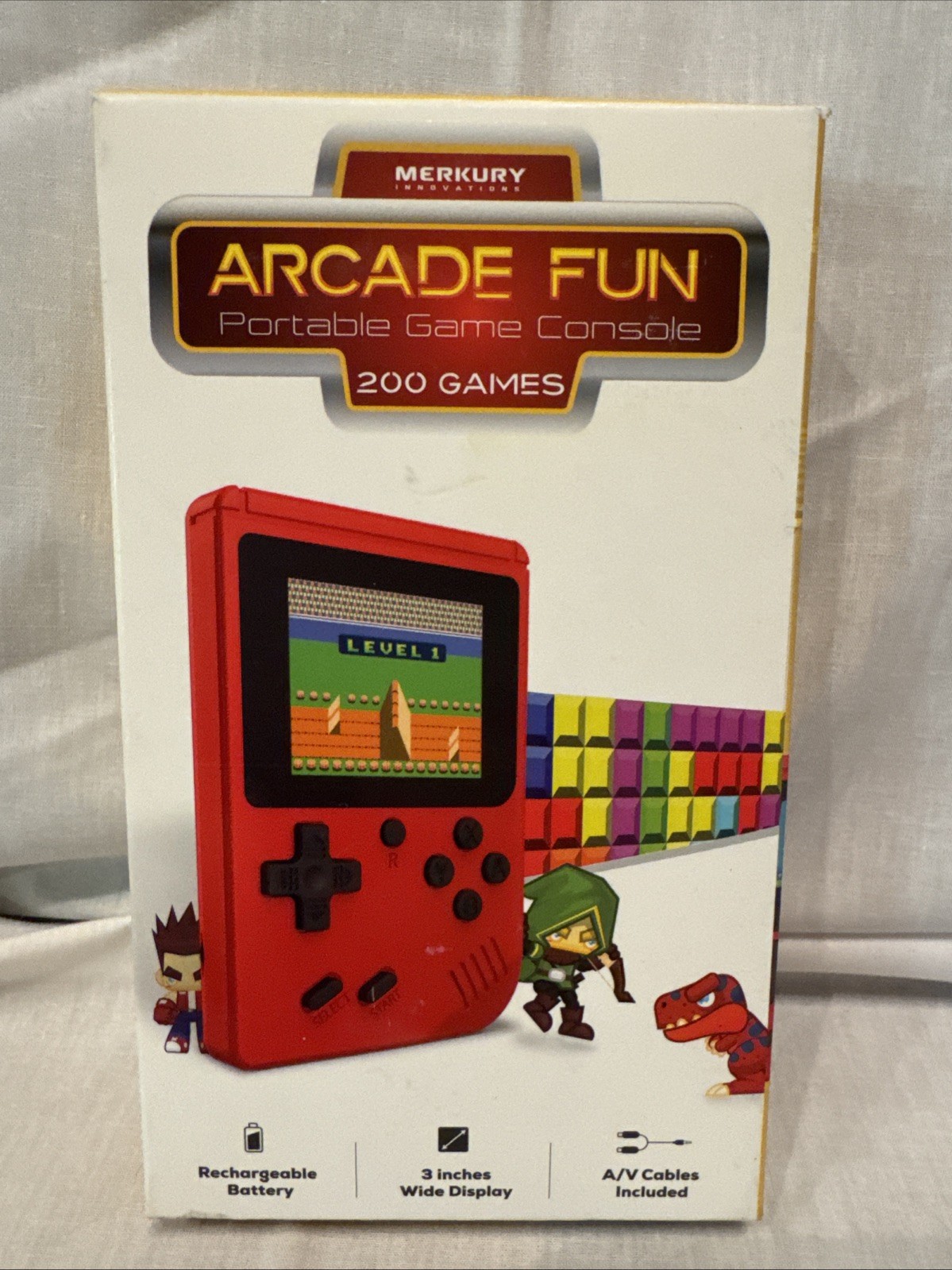 Arcade Portable Handheld Game Console Style 200 Games Merkury Innovations Red