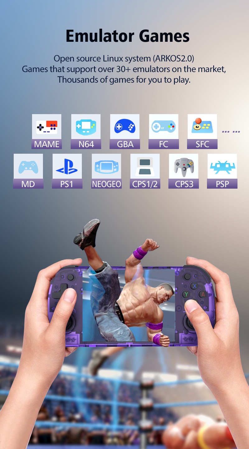 IPS Screen Handheld Video Game Console Linux R36H Pro Max Portable Pocket Video