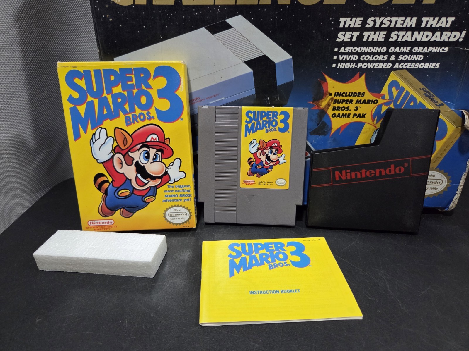 1992 Nintendo NES CHALLENGE SET In Box W/ Super MARIO Bros. 3 CIB NO Styrofoam