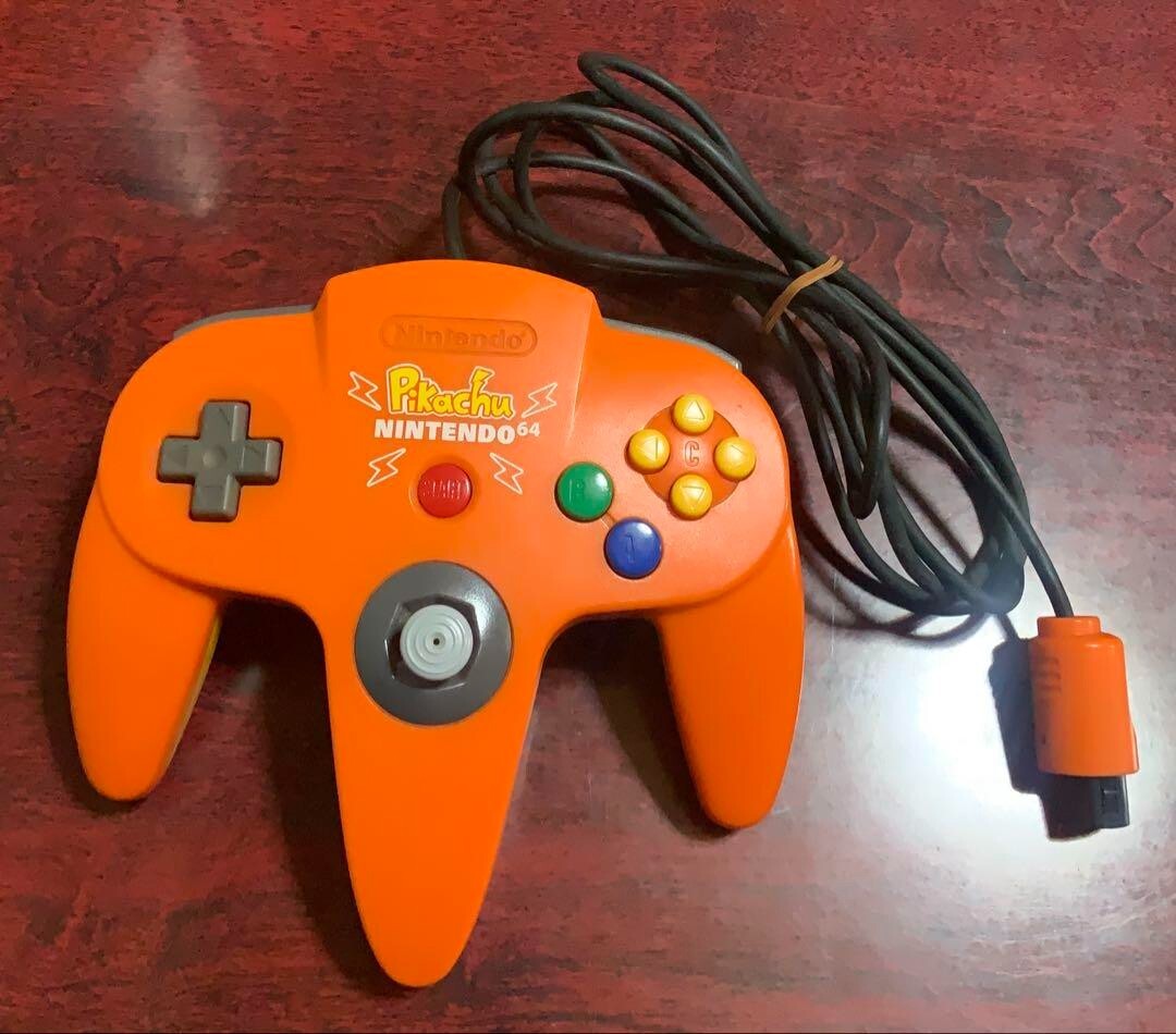 Pokemon Pikachu Nintendo 64 Console System Orange yello Edition N64 From Japan