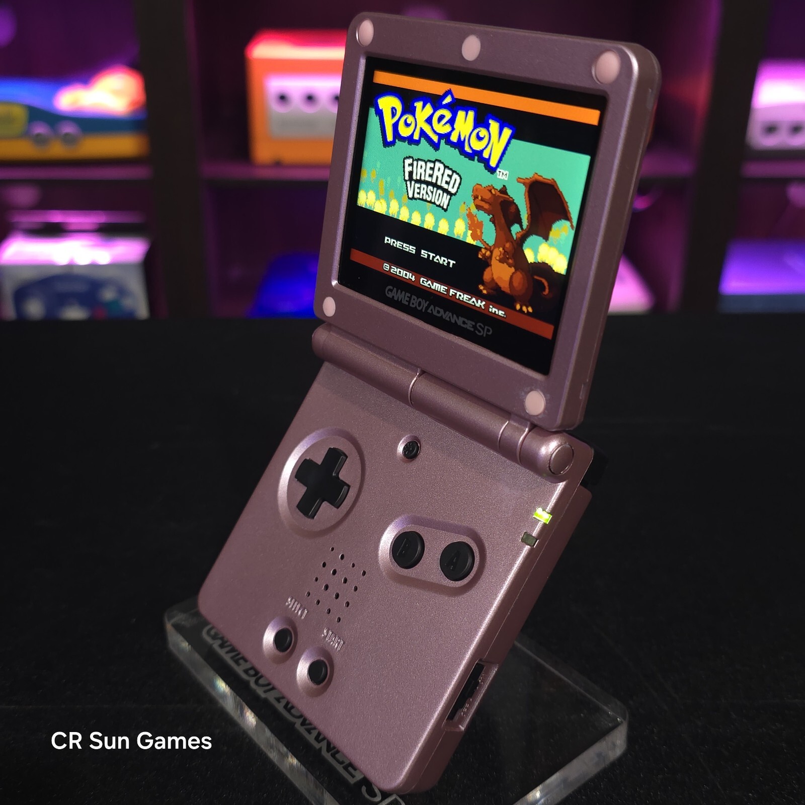 Pink Nintendo Game Boy Advance GBA SP IPS MOD Adjustable Brightness
