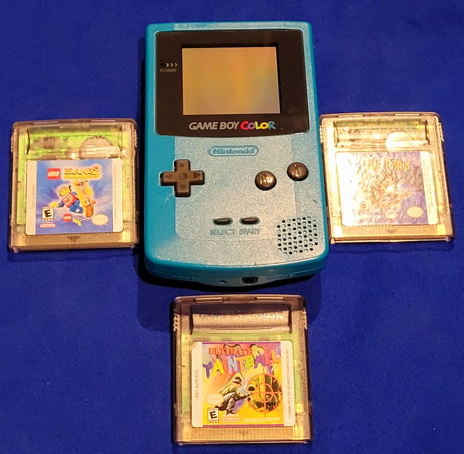 Nintendo Game Boy Color Handheld Game Console – Teal With 3 Games Tested Working