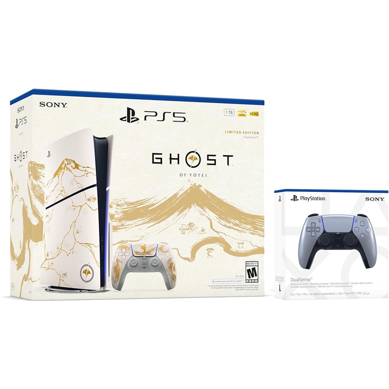 Sony PlayStation 5 Ghost of Yotei Disc + Extra Controller – Sterling Silver