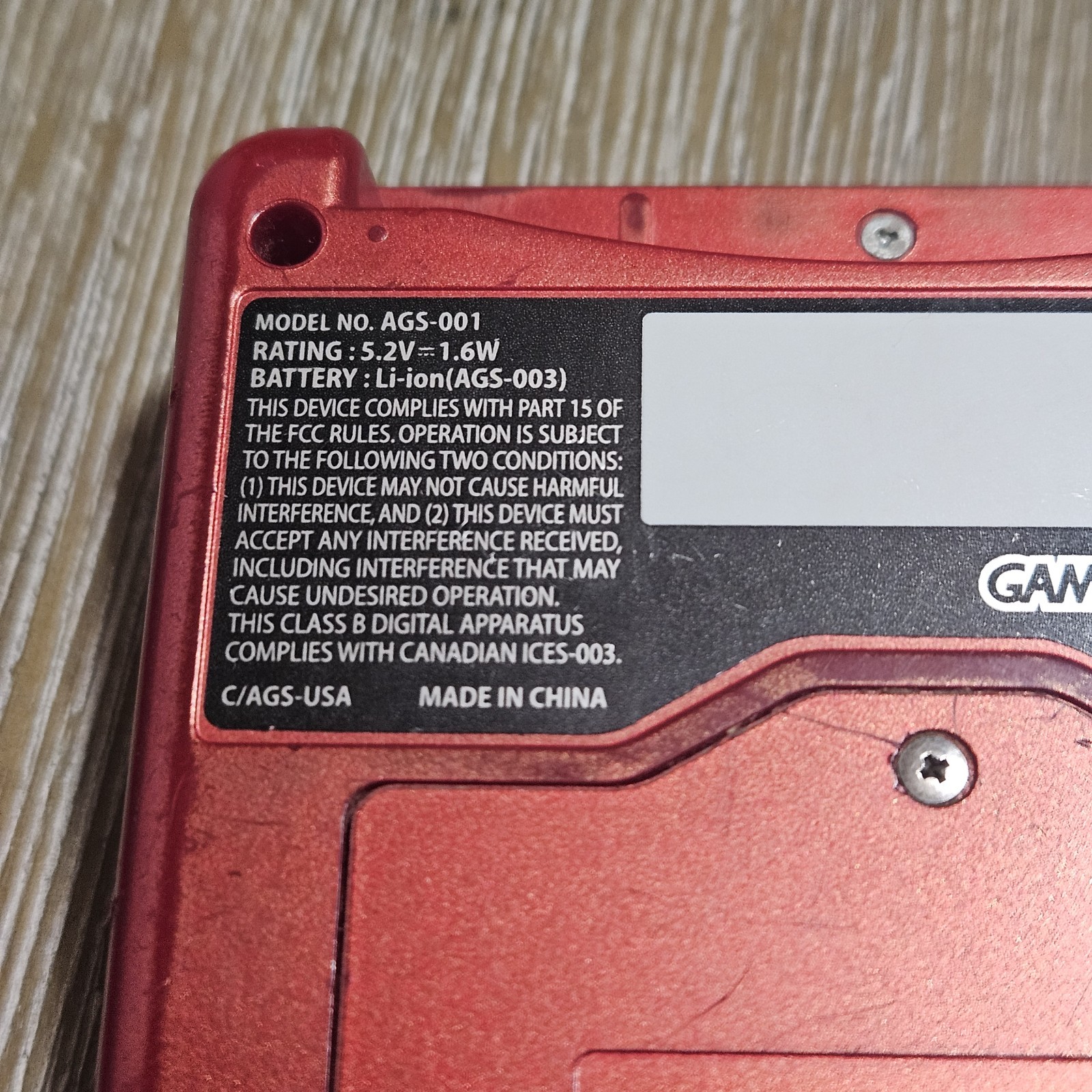 Nintendo Game Boy Advance SP Handheld System – Flame Red W Charger TESTED
