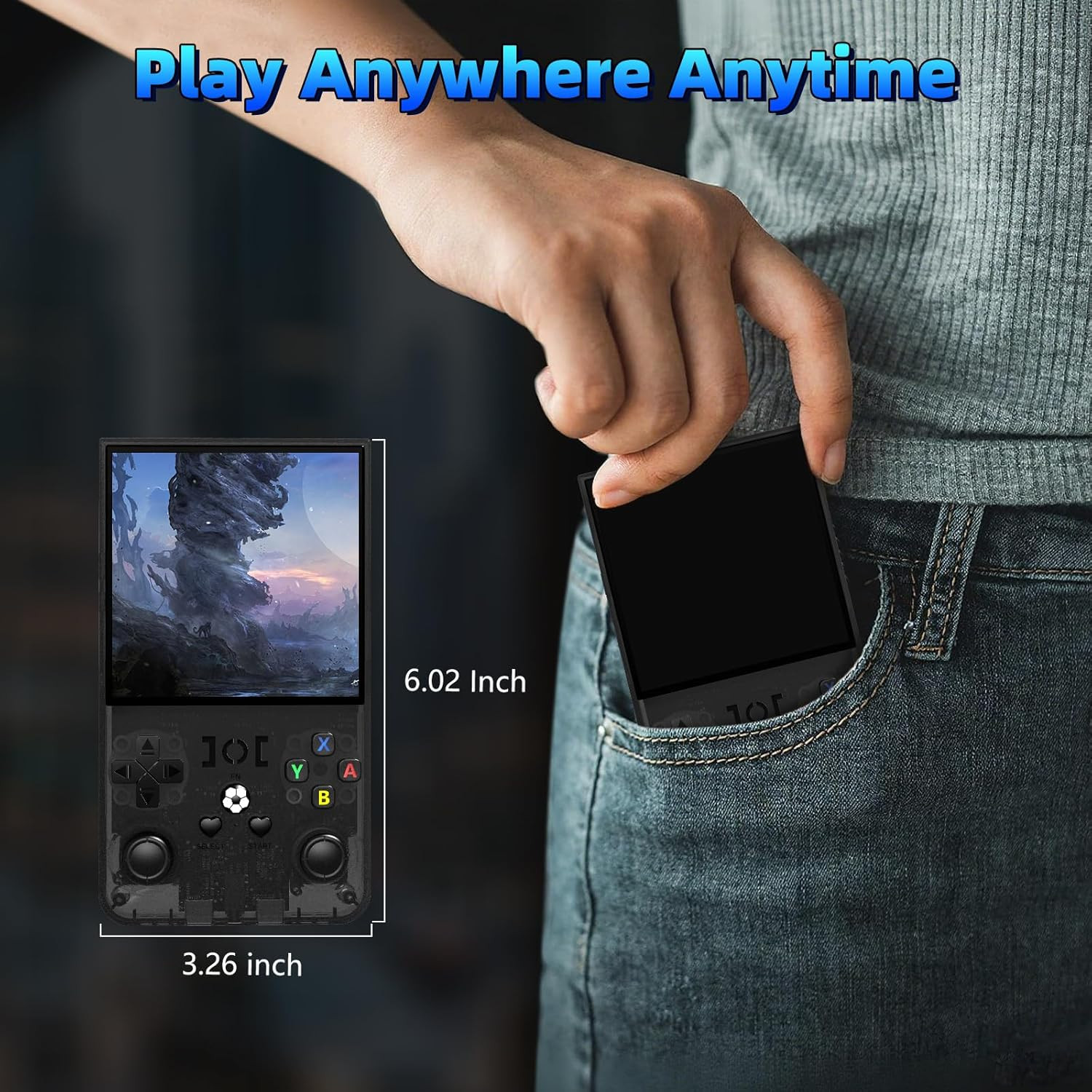 R36TMAX Retro Handheld Game Console, 4.0 Inch IPS HD Screen Retro Gaming