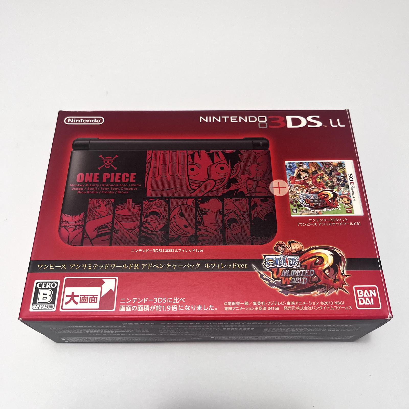Nintendo 3DS LL XL One Piece Unlimited World R Luffy Red OPEN BOX AMERICAN SELLR