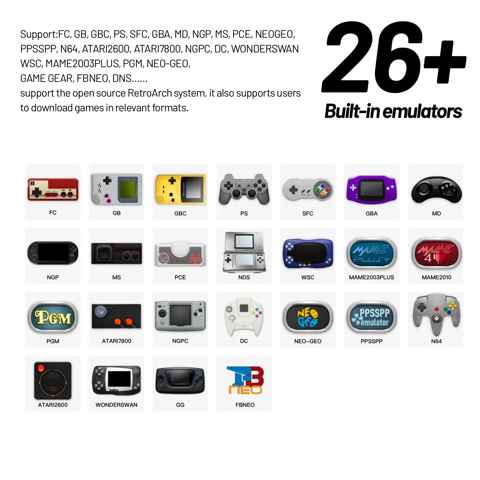 Retro Handheld Console Trimui Smart Pro, 4.96″ IPS Linux RGB Joystick Game Gift