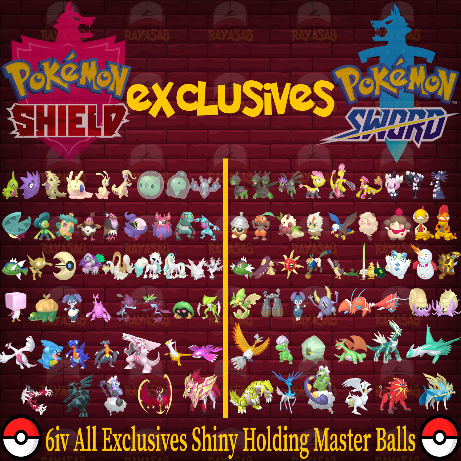 🌟Exclusives Pokemon Sword and Shield – Home 6iv Shiny and Free Master Balls🌟