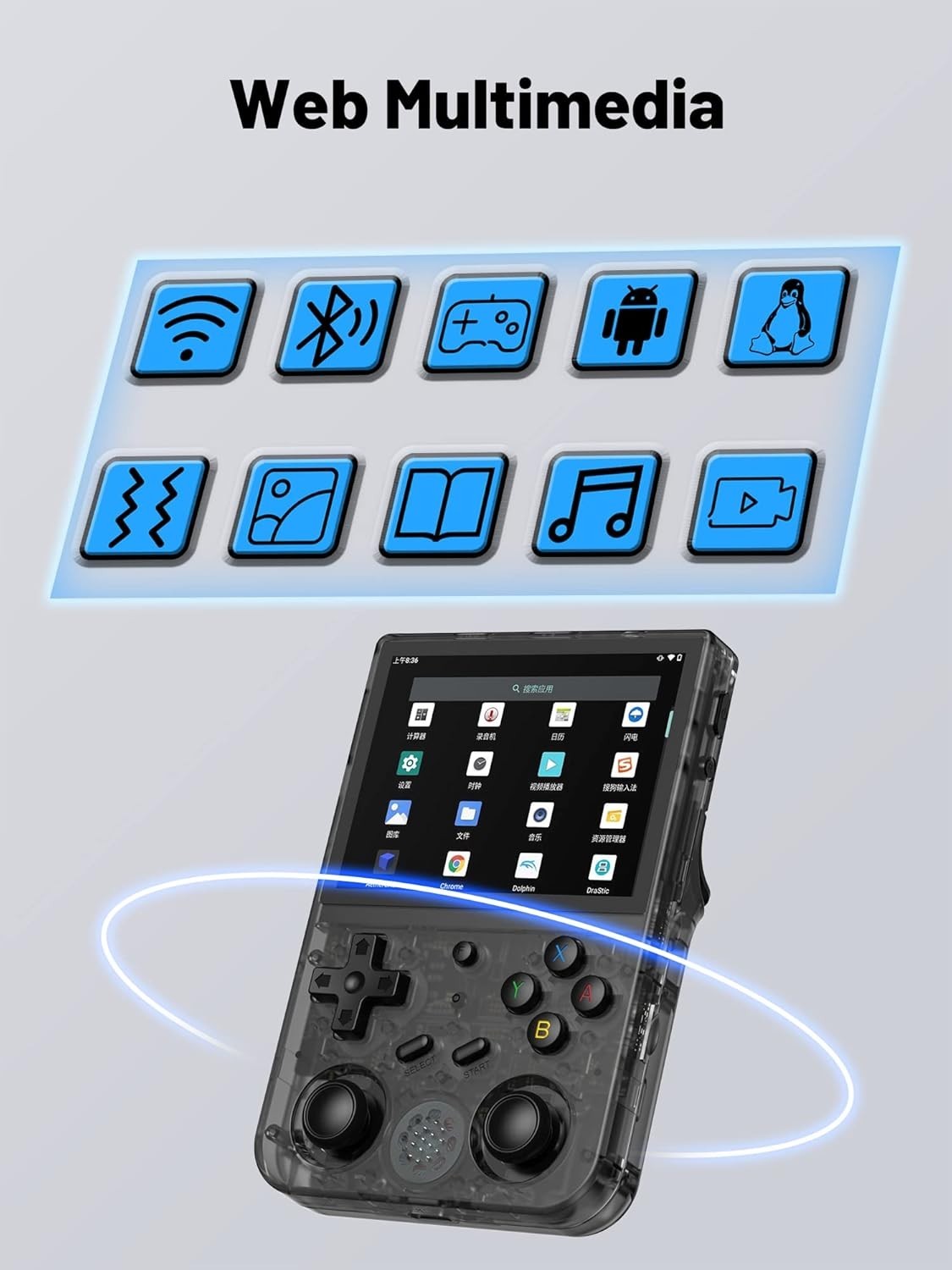 RG353V Retro Handheld Game Console , Dual OS Android 11 and Linux System Supp…