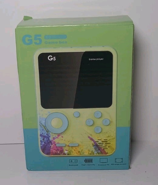 G5 Handheld Game Box Game Player 3″ Screen Blue TV Connect Capable -New-