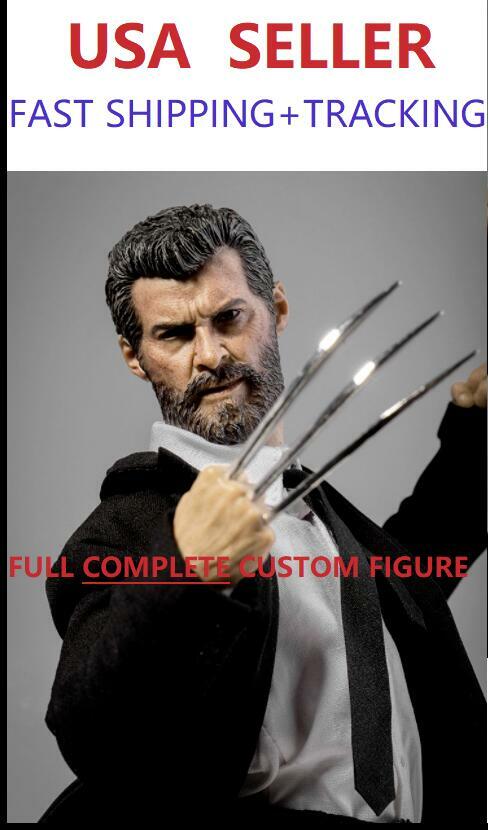 1/6 scale Logan Wolverine full complete figure black suit set w/ Claws + stand