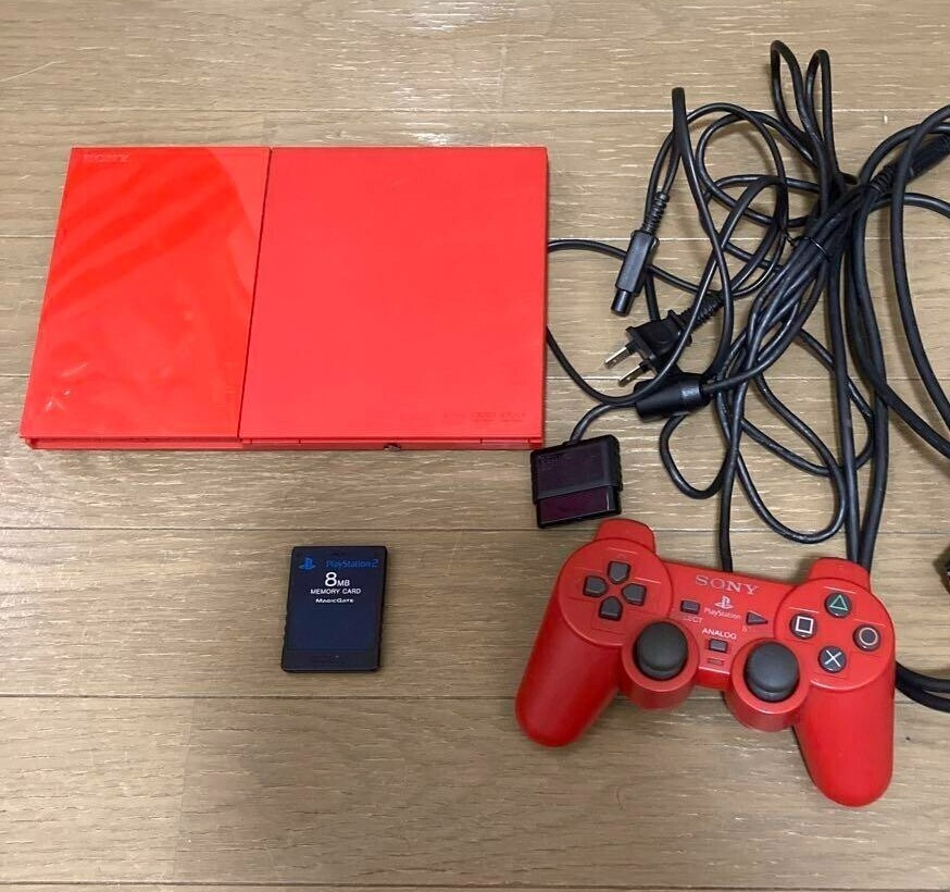 Sony PS2 Console SCPH-90000CR Cinnabar Red NTSC-J Tested Working Japan