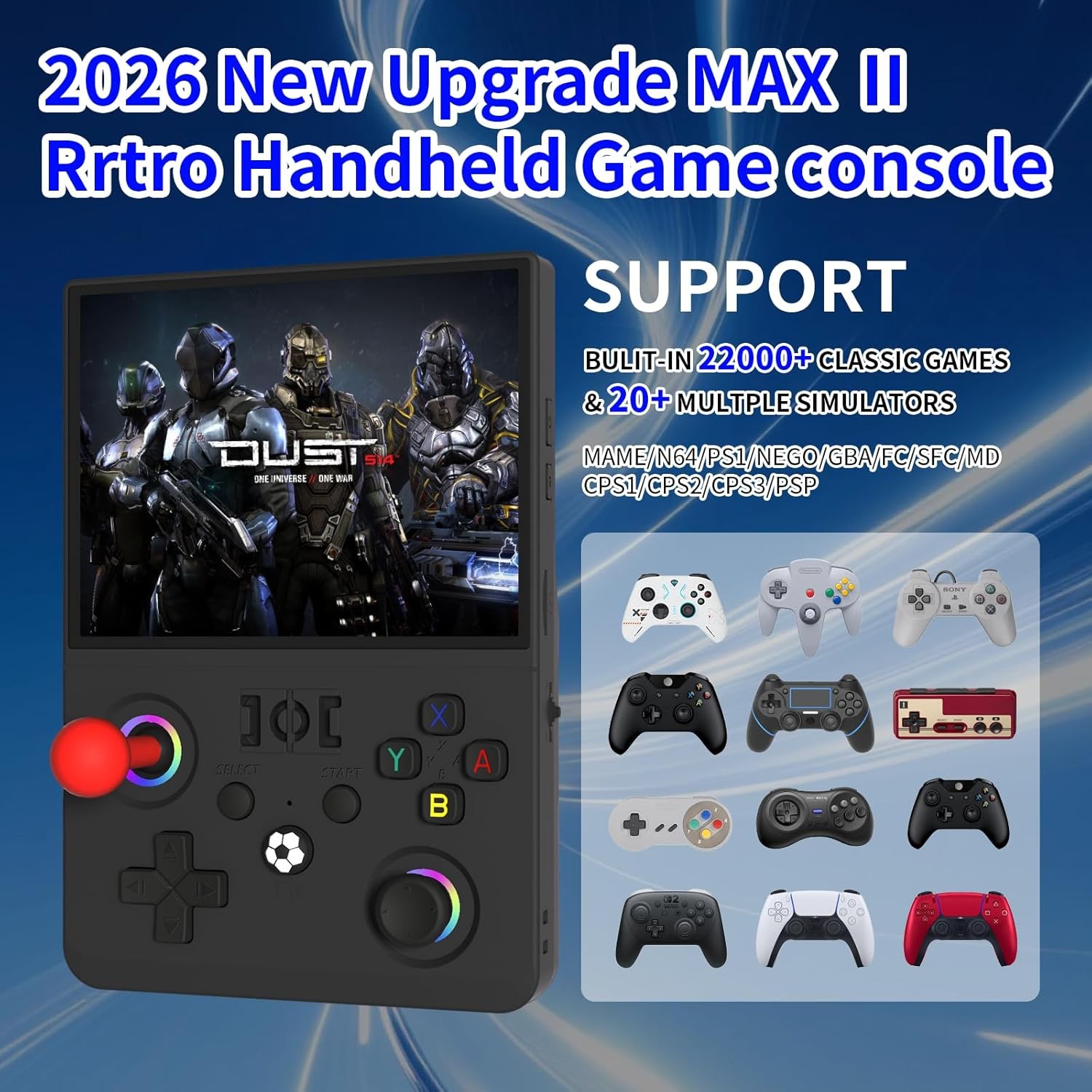 R36MAX II Retro Handheld Console 22000 Games 4.5in IPS