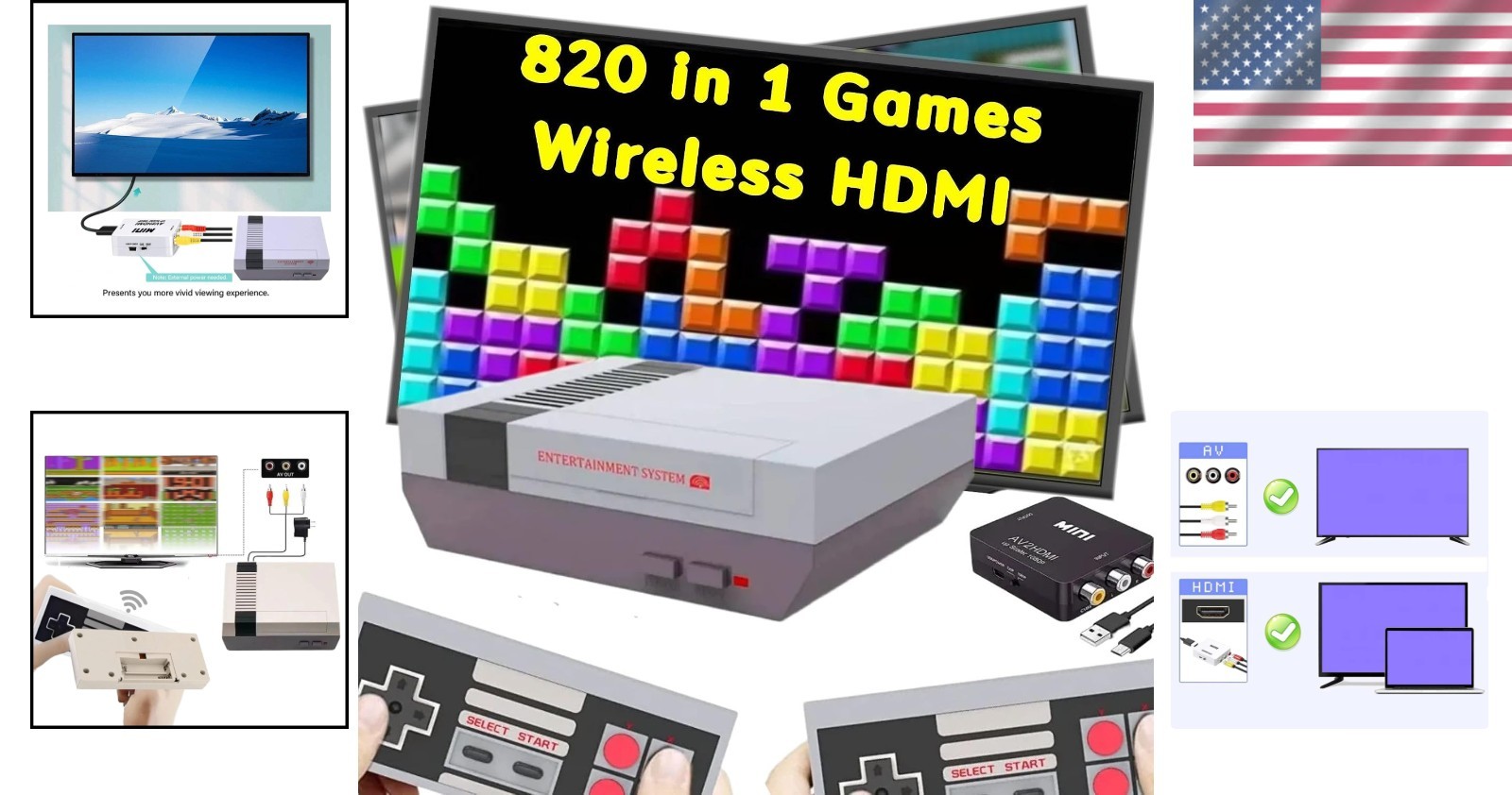 Ultimate Retro Game System: 800 Games, Dual Wireless Controllers, & 1080p Output