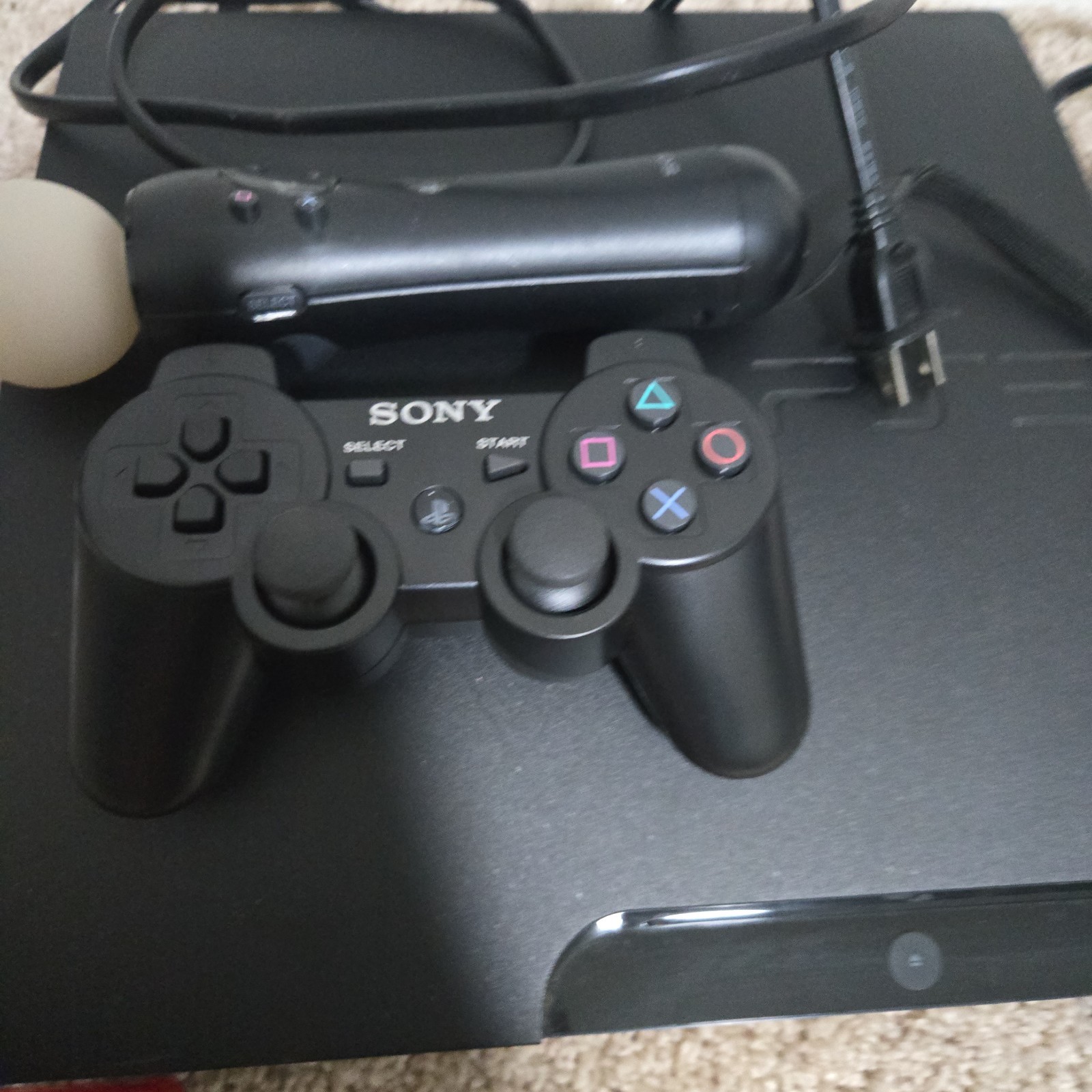 Sony PlayStation 3 PS3 CECH-3001A Home Console, Remotes & 2 Games Black Tested