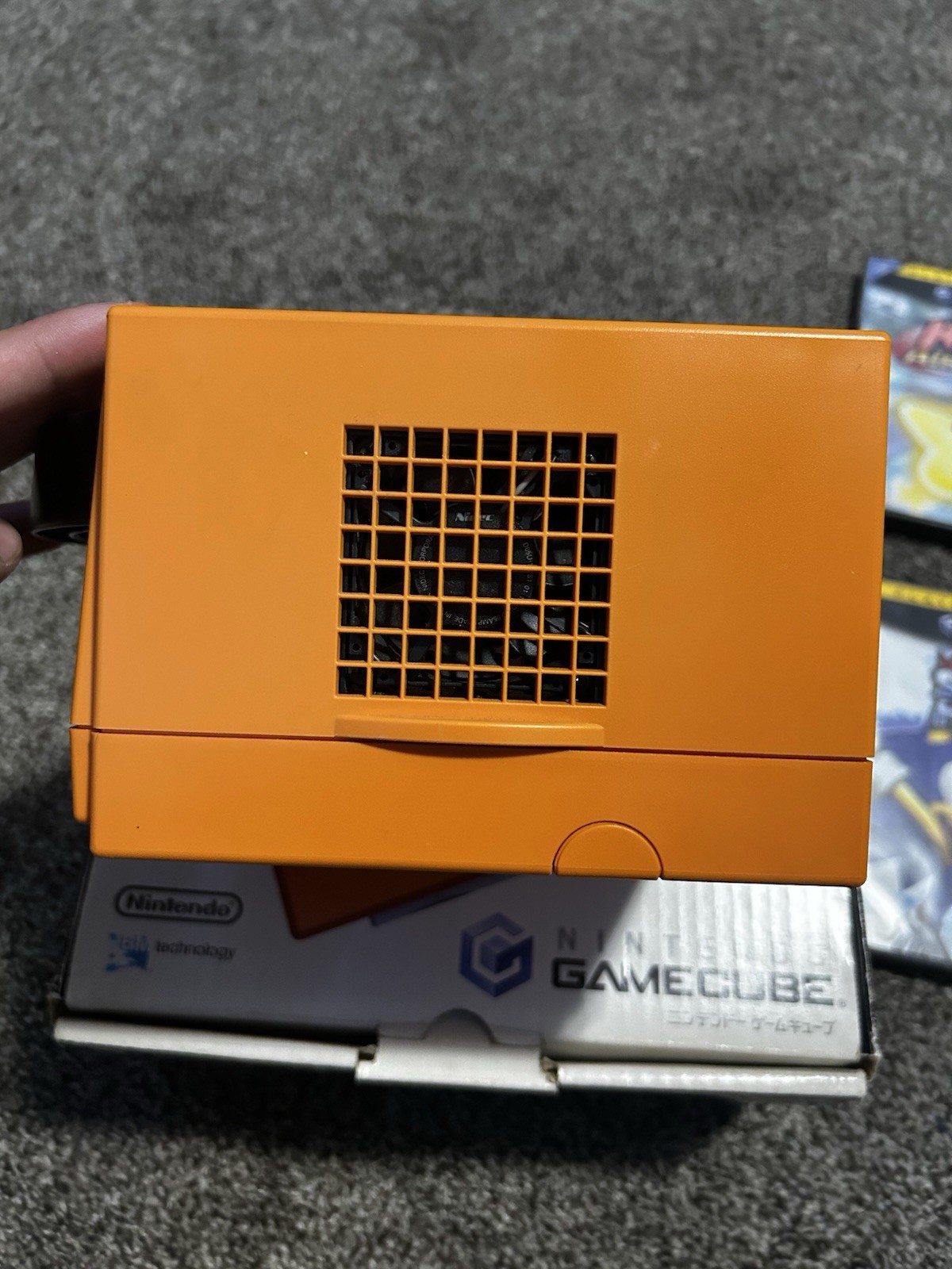 Nintendo GameCube Orange DOL-001 Game Console Tested US/Canada Discs Bundle