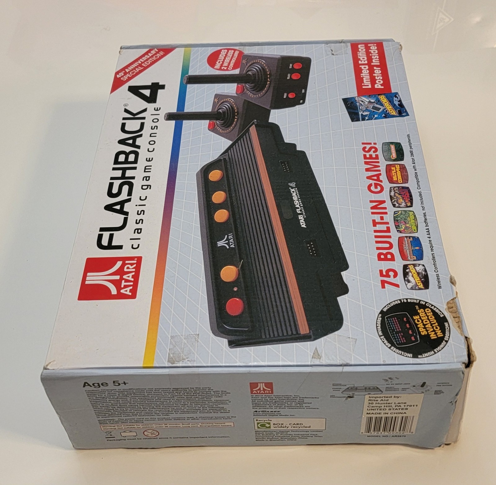 Atari Flashback 4 Classic Game Console Deluxe Tested Working Games Collector