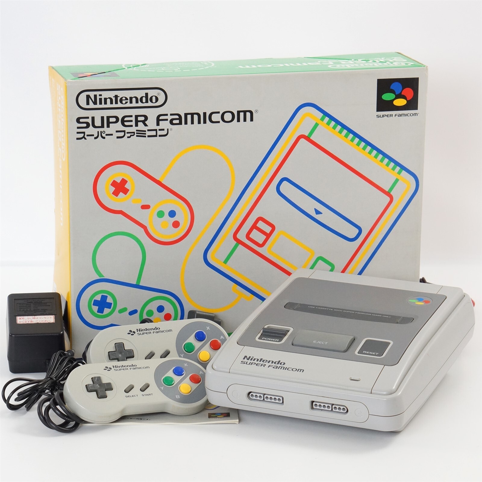 Super Famicom Console Boxed Tested System FREE SHIPPING SHVC-001 Nintendo 56276