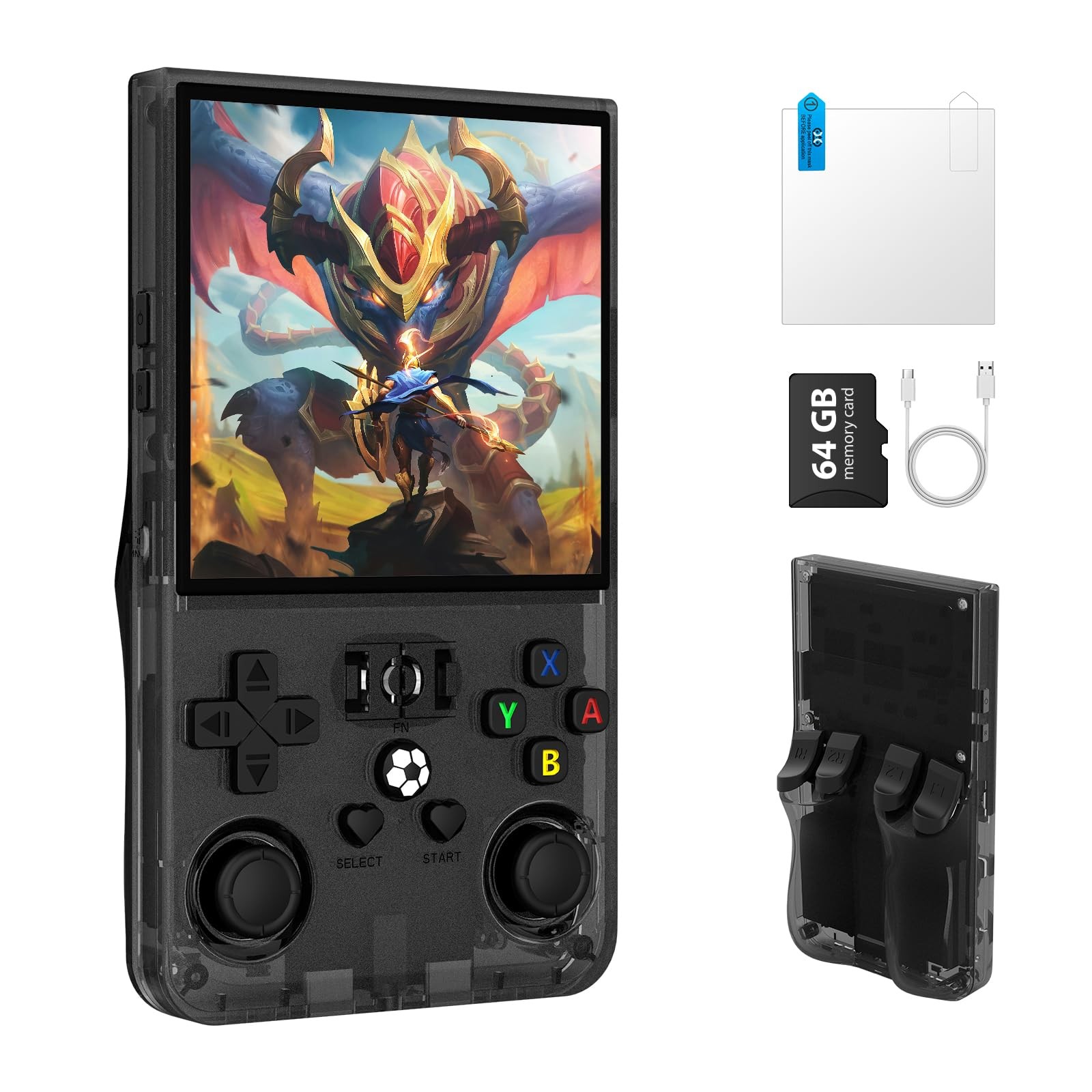 R36MAX Retro Handheld Game Console, Retro Gaming Console with 4.0 Inch IPS HD…