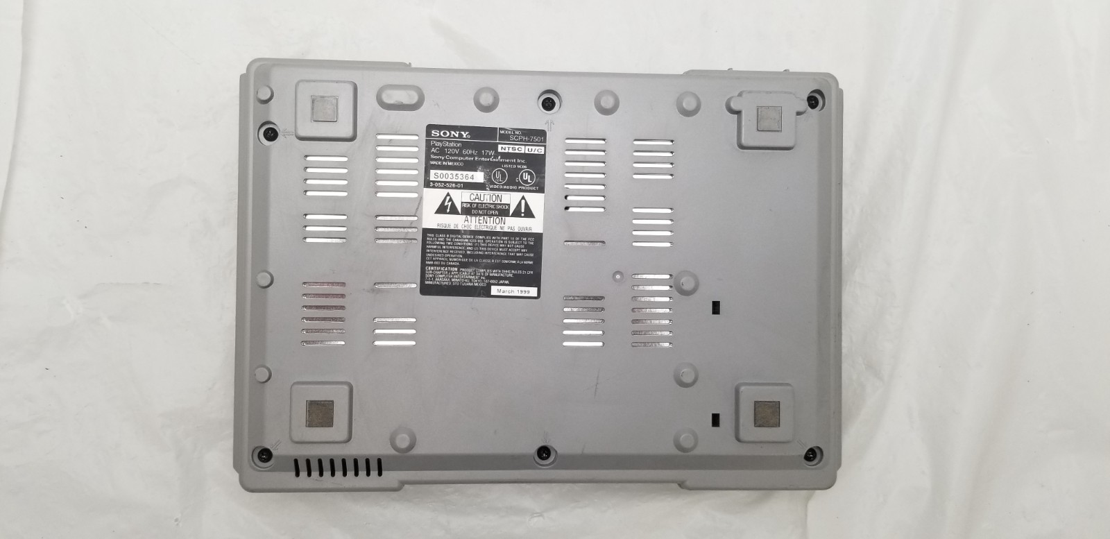 Sony Playstation 1 : SCPH-7501 : Gray : PS1 Console-only : Tested & Works
