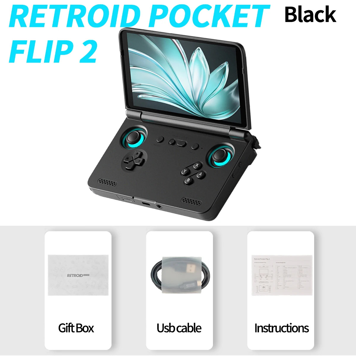 Retro Pocket Flip2 Gaming Console Android 13 5.5-inch AMOLED Touchscreen