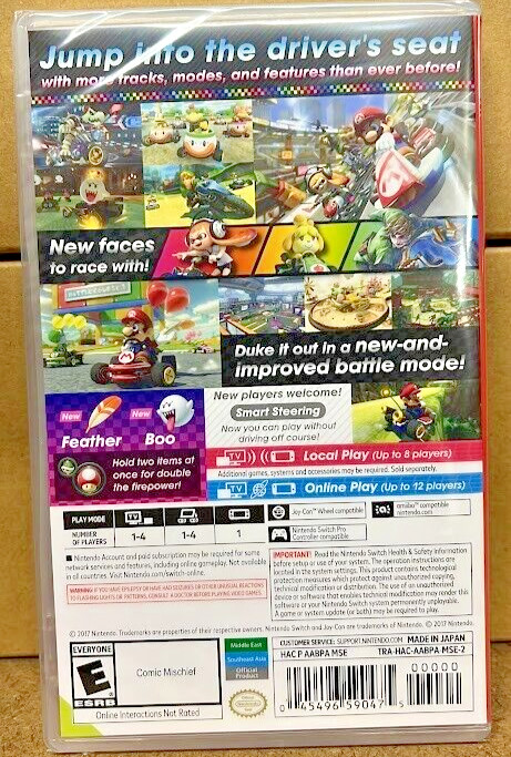 Mario Kart 8 Deluxe Nintendo Switch New Sealed (Multiplayer, Racing 2017)