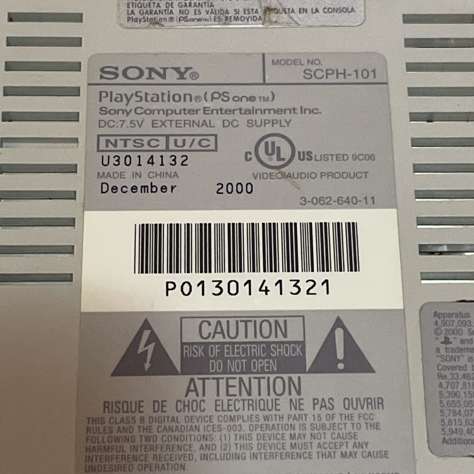 Sony Playstation PS One Video Game Console WIth Cords No Controller