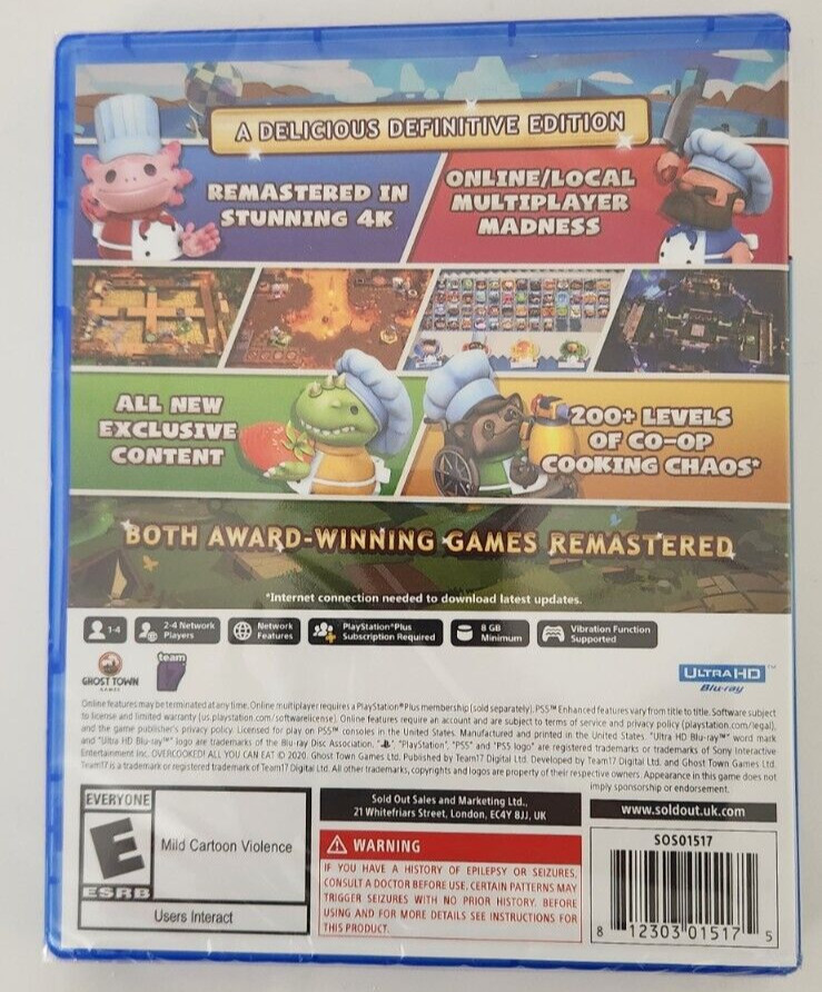 Overcooked! All You Can Eat PS5 Brand New Game Special (2020 Casual Platform)
