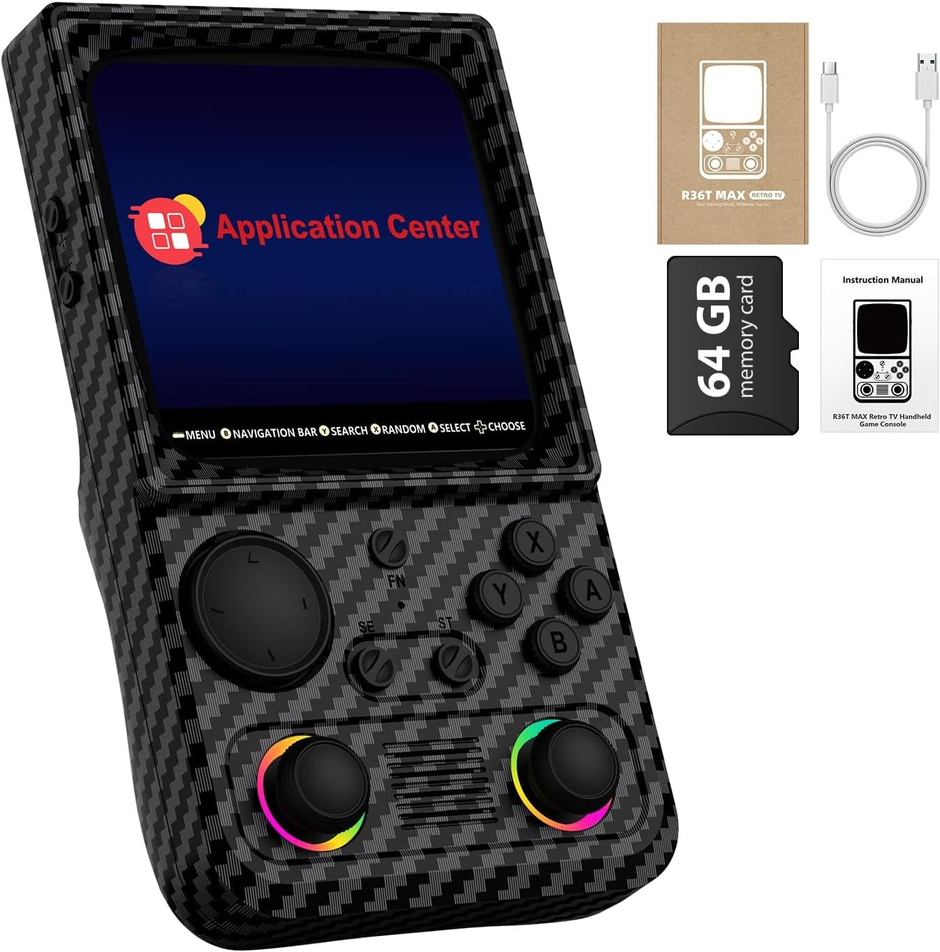 R36TMAX Retro Gaming Console, 4.0” IPS Screen, Retro Handheld Game Console 64GB