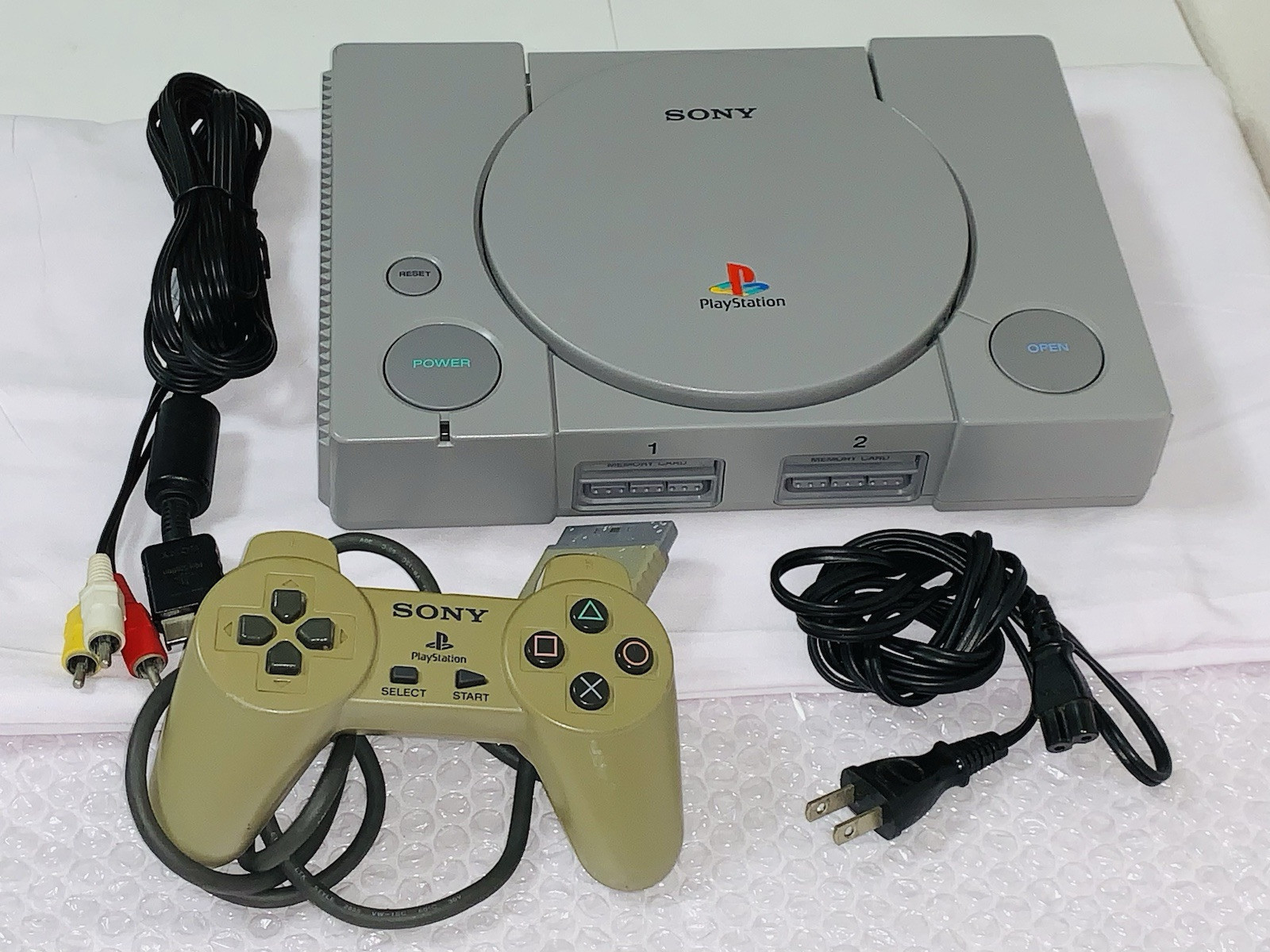 Sony PlayStation 1 PS1 Console Full Set Controller Cables Working JAPAN